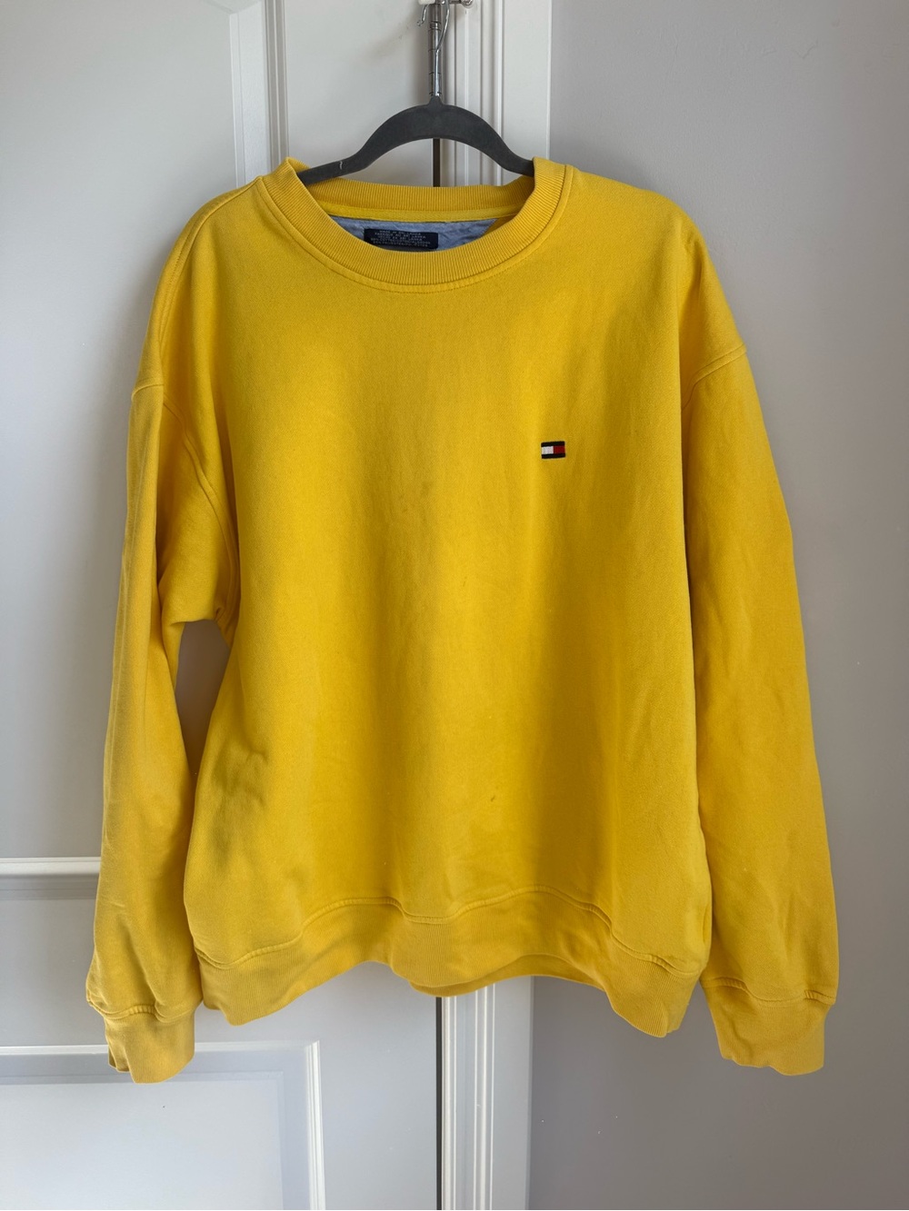 Tommy Hilfiger Men’s Bright Yellow Crewneck Sweatshirt